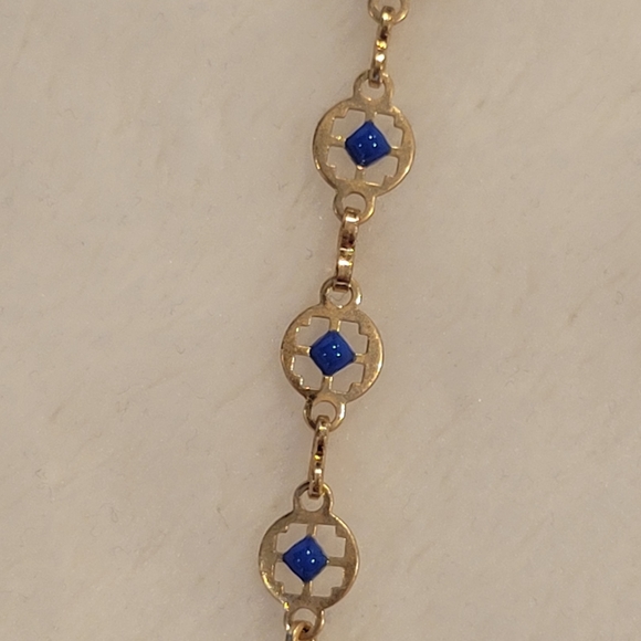 Macy's Gold & Blue Cabochon Necklace - Picture 4 of 7